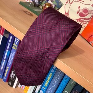 GIACOMO DE SENESE Milano-men’s red/blue design hand made silk tie